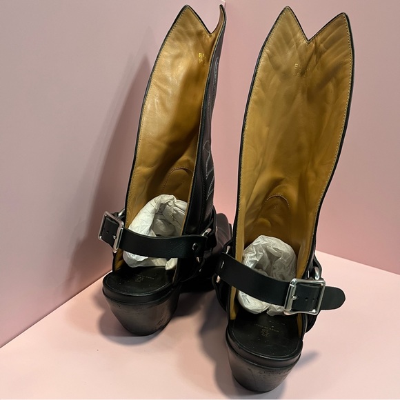 R13 TALL HALF HARNESS COWBOY BOOT IN BLACK SIZE 38, 8 Offers Accepted - Picture 9 of 17